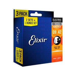 Encordoamento Elixir Super Light 009 para Guitarra Leve 3 Pague 2