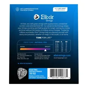 Corda Elixir Optiweb 010 Híbrida Light Heavy para Guitarra