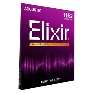 Corda Elixir Nanoweb 011 Custom Light Phosphor Bronze para Violão Aço