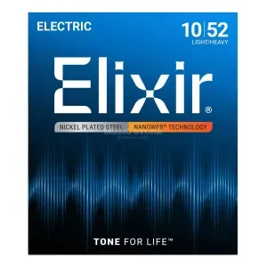 Corda Elixir Nanoweb 010 Híbrida Light Heavy para Guitarra