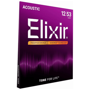 Corda Elixir Nanoweb 012 Light Phosphor Bronze para Violão Aço