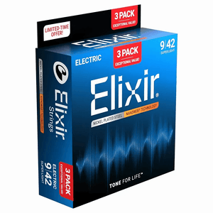 Encordoamento Elixir Super Light 009 para Guitarra Leve 3 Pague 2