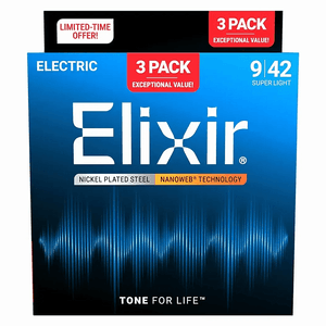 Encordoamento Elixir Super Light 009 para Guitarra Leve 3 Pague 2